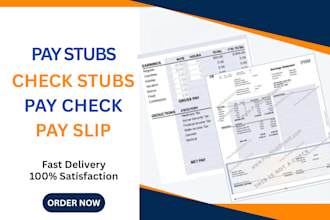 make adp paystub, check stubs, pay stubs, payroll, 1099 and w2 in 1 hour