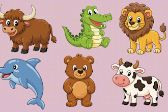 draw cartoon doodle stickers design