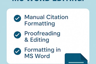 proofread and edit mla,apa citations and format ms word documents
