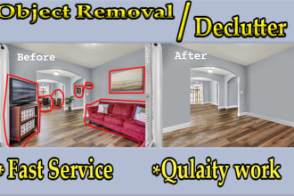 declutter or remove unwanted objects from real estate photos