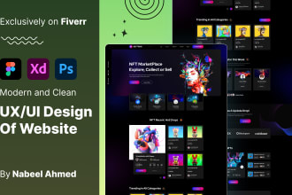 design website ui, landing page ui, mobile app ui, website mockup in figma, xd