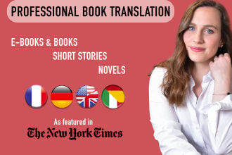 expertly translate your book in spanish, french, german, english