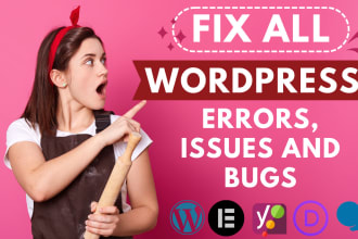 do wordpress help, elementor pro, fix issues, errors, bugs and designing issues
