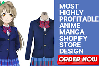 design stunning and profitable anime, manga shopify store anime website
