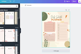 create unique digital planner or modern digital productfor esty