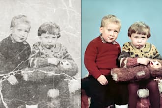 photo restoration upscale image colorize portrait retouching ai image editing