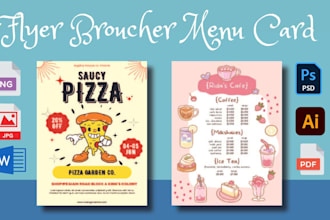 professionally design food flyer, brochure and menu card