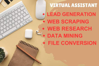 do data scraping, file conversion and web research