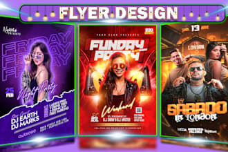 design attractive event flyer, party, club, business flyer design