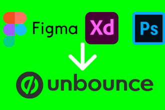 convert figma, xd and PSD to unbounce landing page