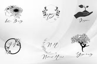 design custom hand draw botanical boho  minimalist and simple line art logo
