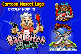design cartoon mascot logo in 24hrs