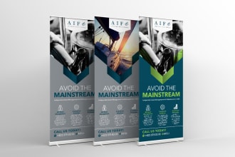 do professional banner, billboard, roll up and designs