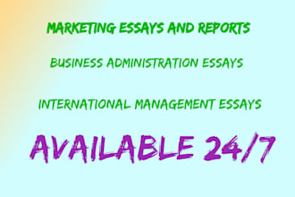 handle business marketing tasks, reports and essays