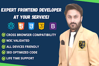 be your front end developer, will convert design to html5