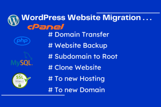 migrate, manually backup restore, transfer domain, clone your wordpress website