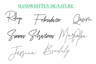 design handwritten cursive signature design
