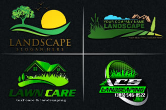 do unique lawn care,landscape,agriculture mowing logo design