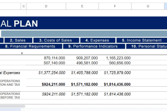 design financial model wordpress website with financial and business plan