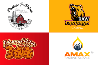 do business logo creation company,cartoon and brand identity illustration