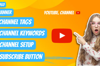 create and setup youtube channel with logo, banner, intro, and outer