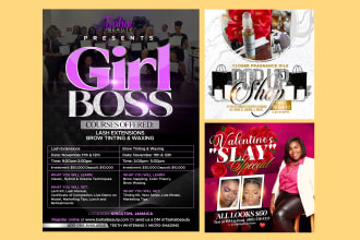 design a modern, beauty, salon, makeup, spa or fashion flyer