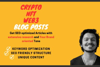 write blockchain, and crypto blogs that will rank on google