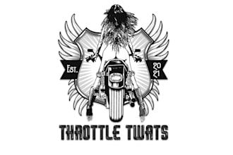 looking badass female biker clothing company logo