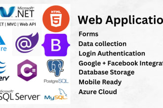 build web app with forms, database and login with dot net