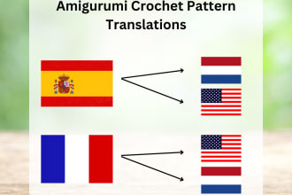translate amigurumi crochet patterns from spanish and french to english or dutch