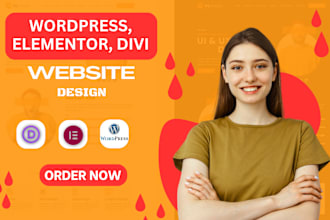 redesign wordpress website design, woocommerce website, elementor, divi website