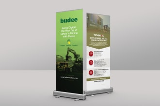 design an appealing floor or roll up banners