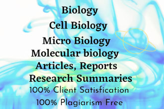 assist you in biology cell and micro biology research topic