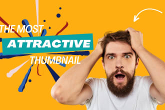 design eye catchy attractive youtube thumbnails
