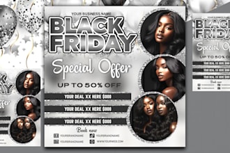 create stunning attractive black friday sale flyer design
