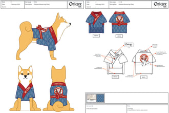 make gorgeous animal wear illustration and technical drawing