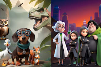 creat 3d disney style illustrations for books, book cover, website, poster etc