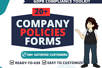provide gdpr company policies, forms toolkit templates
