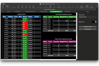 create an inventory spreadsheet for your jewellery business