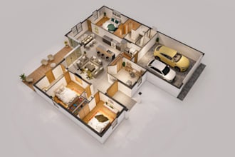 create 3d floor plan of your existing house air bnb from pdfs