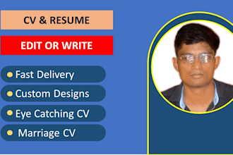 write professional CV and resume for you