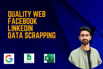 do web,facebook and linkedin scrapping, data mining, search