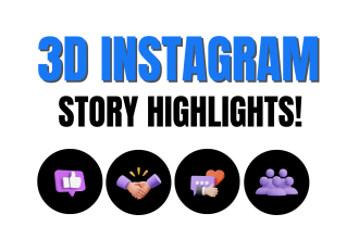 design 5 3d instagram highlight icon covers