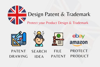 do patent drawings, file product design patent for amazon uk