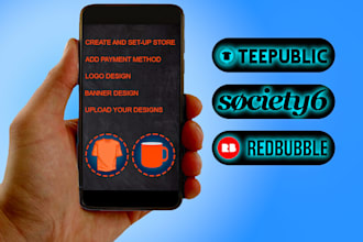 setup print on demand teepublic,redbubble,teespring store and upload designs