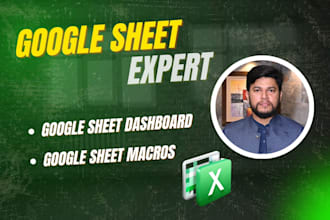 be your professional for google spreadsheet, macros, vba, and dashboard projects