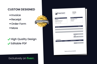 design modern eye catchy invoice, order form and more