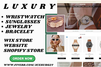 build luxury wristwatch store sunglasses bracelet rings jewelry shopify website