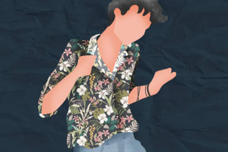 do texture illustrations of different characters or places