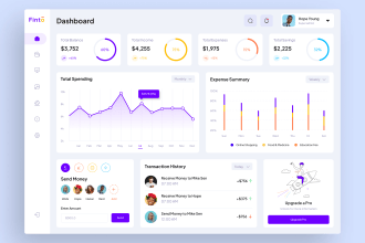 design dashboard ui, web app, CRM and admin panel ui